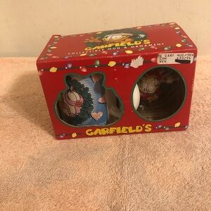 1996 Paws Garfield Collectible Christmas Mug & Ornament Merry Kissmas NIB